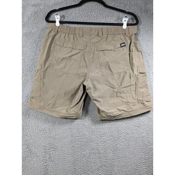 REI Co-op Shorts Mens 40 Nylon Hiking Outdoor Relaxed Cargo Pockets Beige - Picture 2 of 16
